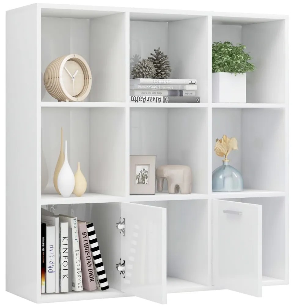 Estante 98x30x98 cm derivados de madeira branco brilhante