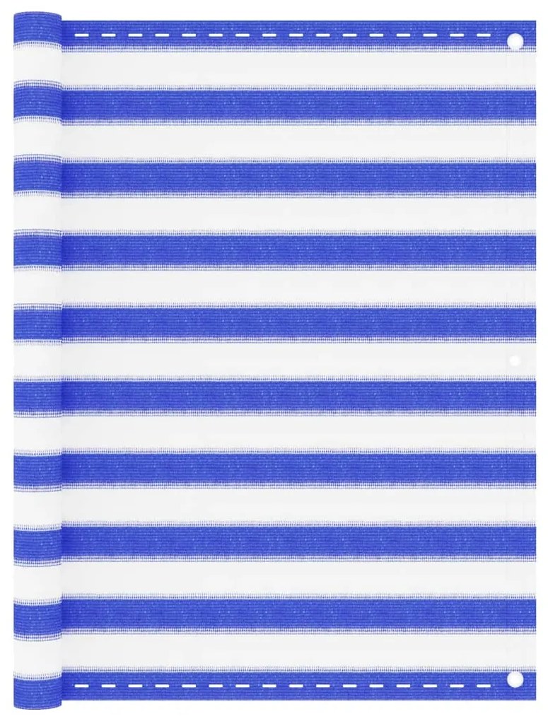 Tela de varanda 120x300 cm PEAD azul e branco