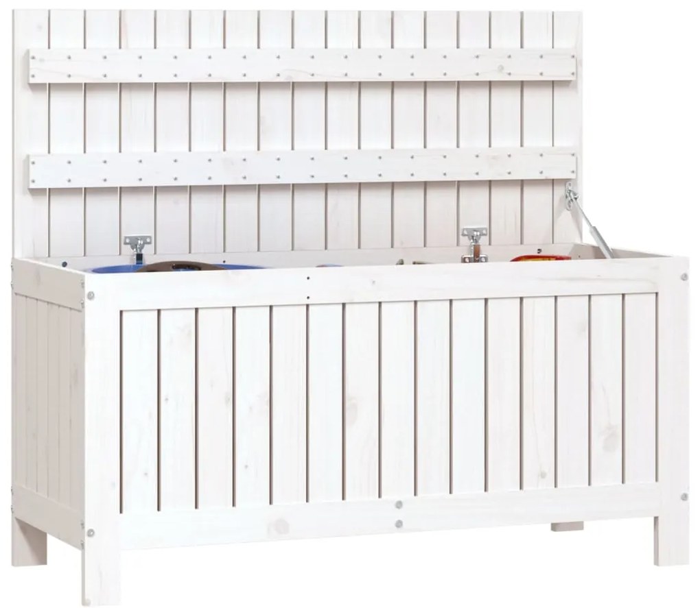 Caixa de arrumação jardim 108x42,5x54 cm pinho maciço branco
