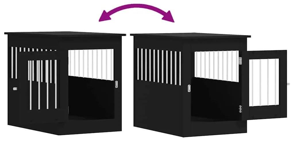 Móvel casota para cão 55x80x68 cm derivados de madeira preto