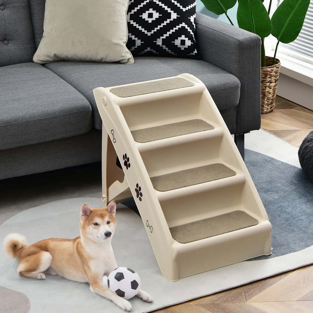 Escadas dobráveis ​​de plástico para animais de estimação com almofada antiderrapante para cães e gatos