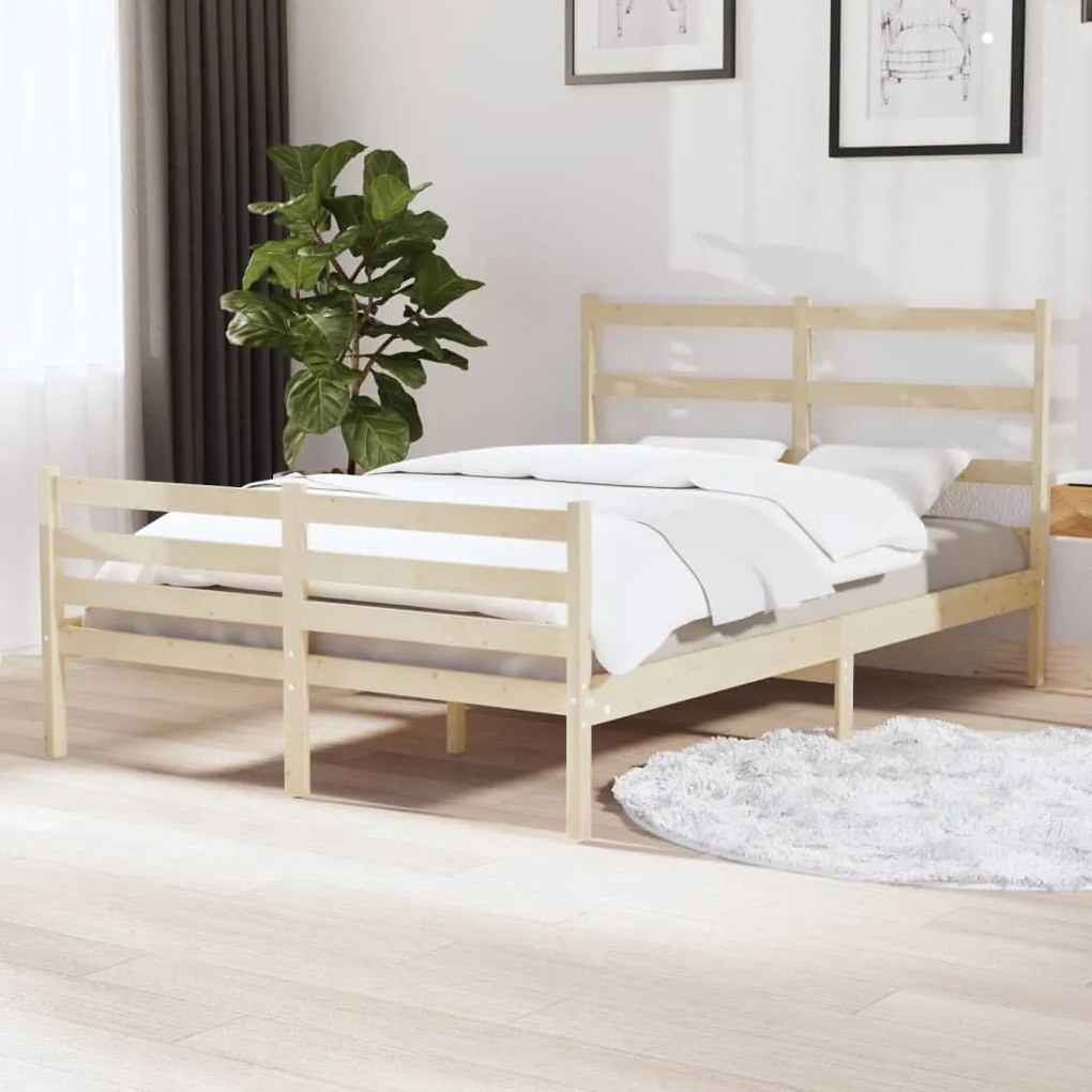 Estrutura de cama pequena casal 120x190 cm pinho maciço