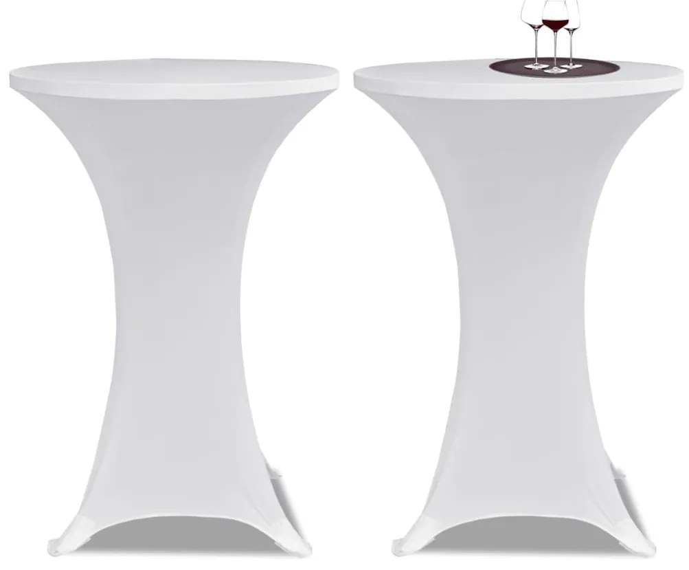 Toalha de Mesa elástica Ø70, Branca / 2 peças