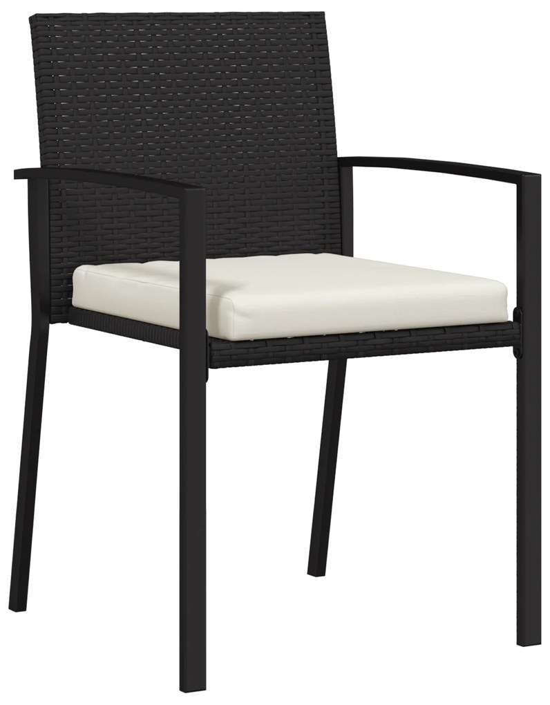 Conjunto de Jantar de Jardim 9 Peças Preto Rattan Sintético