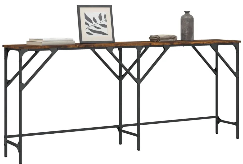 Mesa consola 180x29x75 cm derivados de madeira carvalho fumado