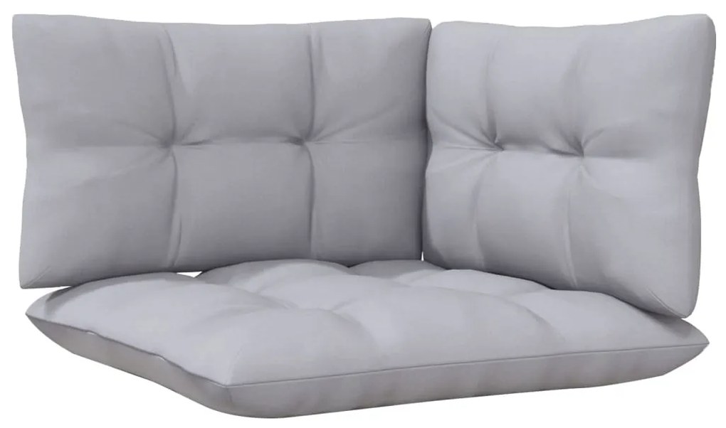 9 pcs conjunto lounge de jardim c/ almofadões cinzentos pinho