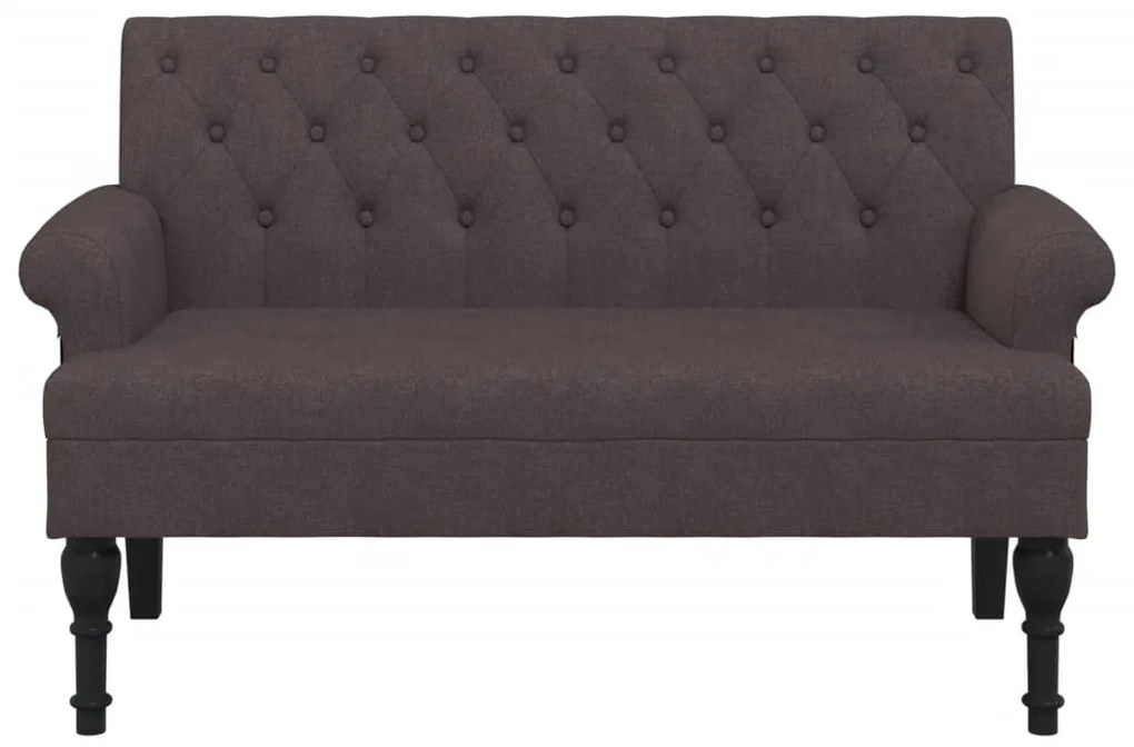 Banco com encosto 120x62x75,5 cm tecido castanho-escuro