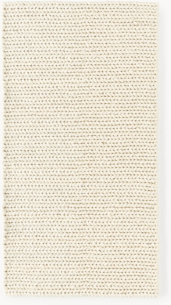 Tapete em lã artesanal com textura entrançada Bruna