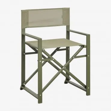 Cadeira De Diretor Dobrável De Jardim Em Aço Zurena Verde Azeitona Intenso - Sklum