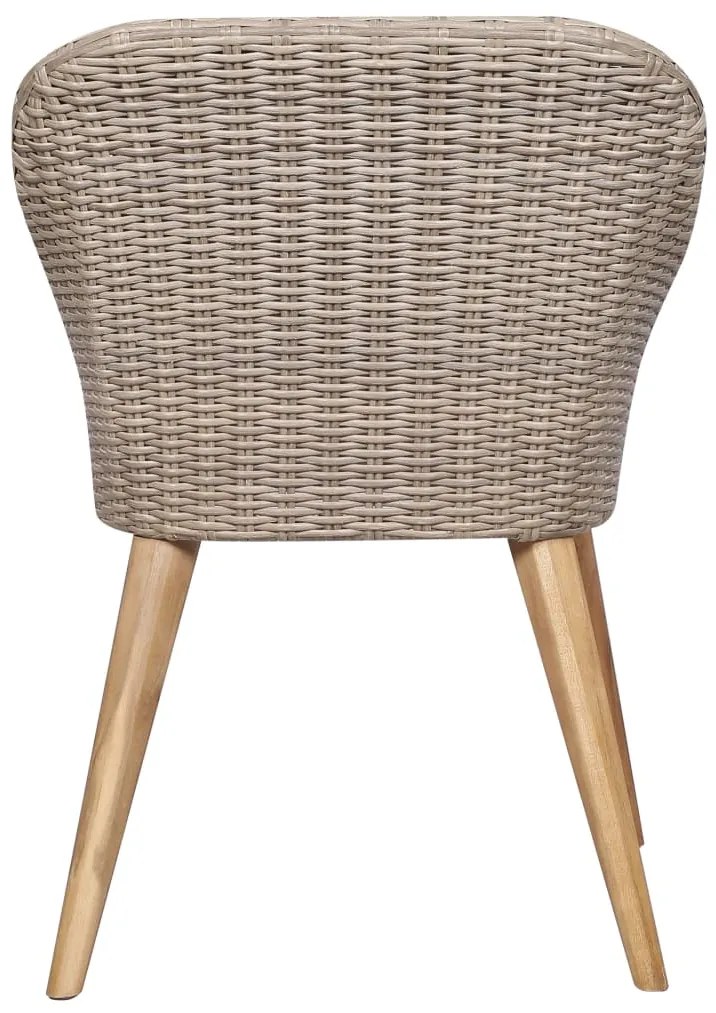 5 pcs conjunto de jantar para jardim castanho