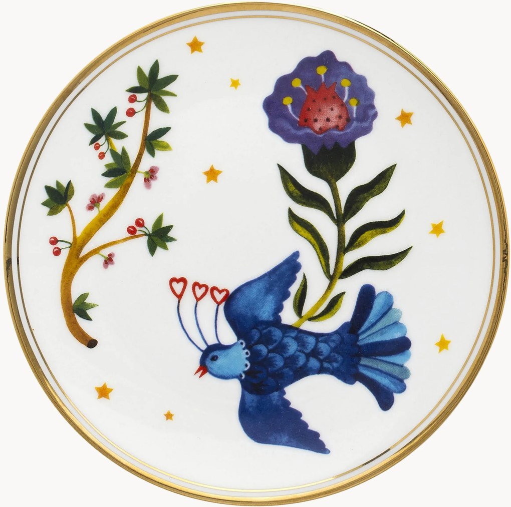 Prato de sobremesa em porcelana artesanal Fabula
