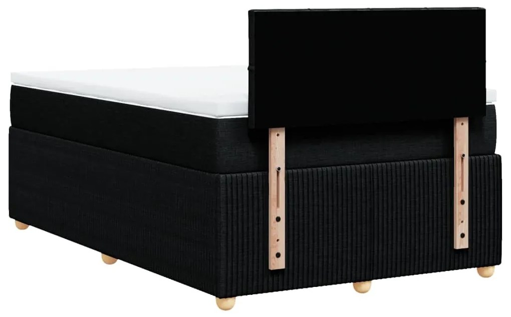 Cama boxspring com colchão 120x190 cm tecido preto