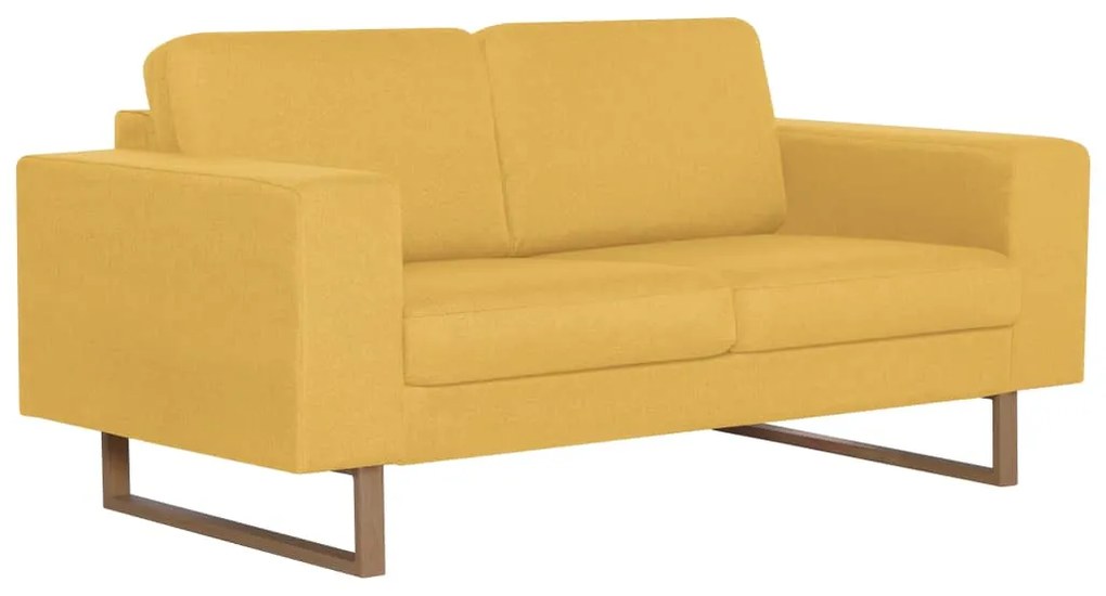 Sofá Valença de 2 Lugares - Em Tecido - Cor Amarelo - 156x82x76 cm - E