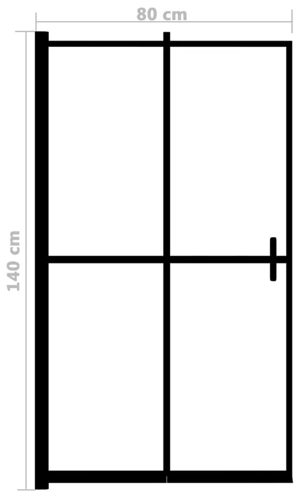 Divisória de chuveiro dobrável ESG 80x140 cm preto
