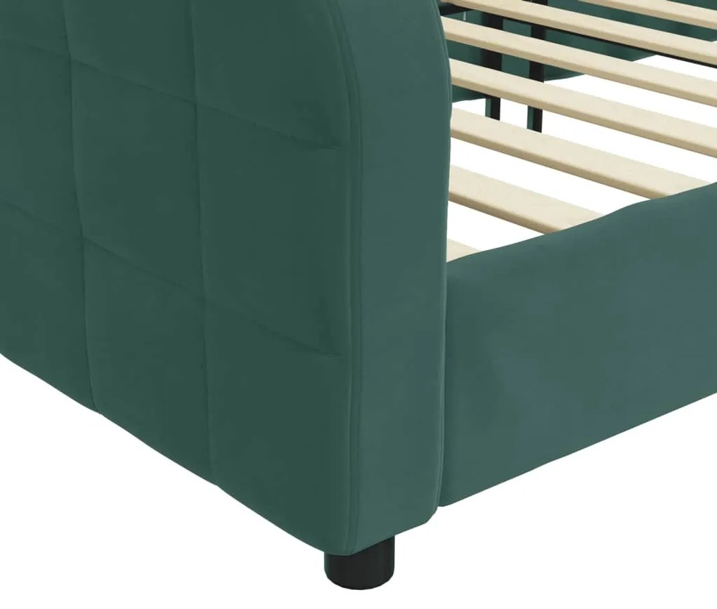 Sofá-cama 90x200 cm veludo verde-escuro