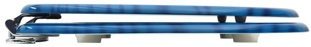 Assentos sanita com tampas 2 pcs MDF design gotas água azul