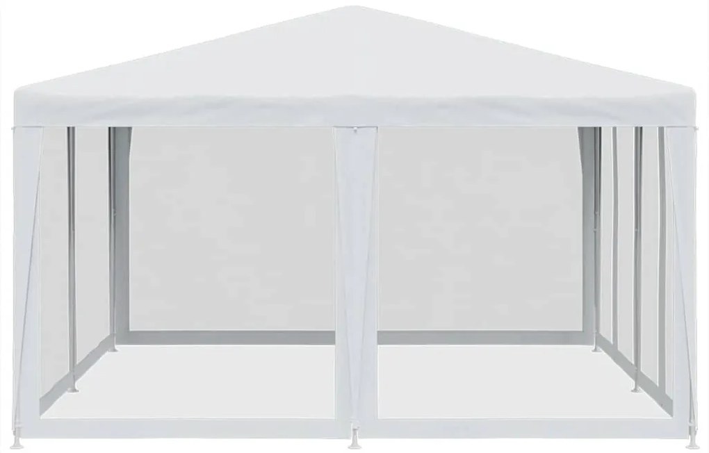 Tenda p/ festas c/ 8 paredes laterais malha 4x4 m PEAD branco
