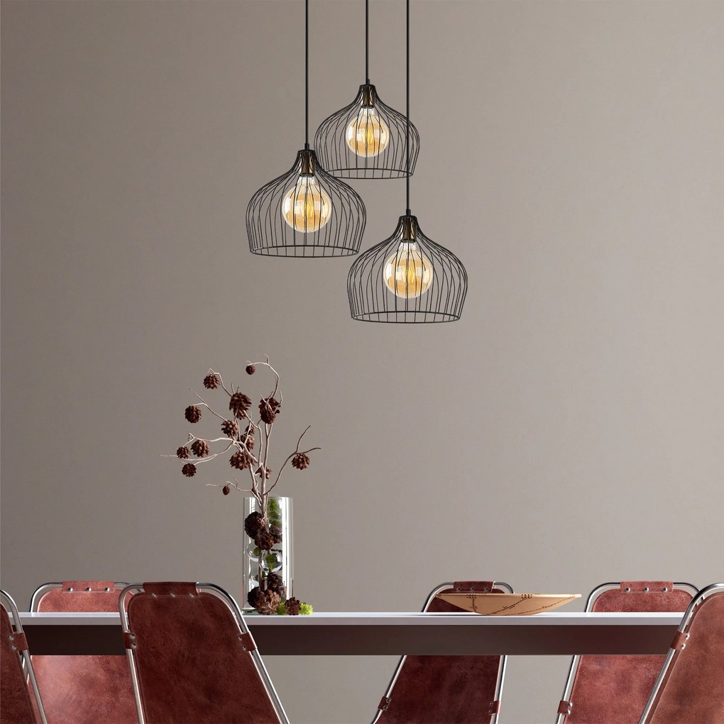 Candeeiro de Teto Bek – Preto Antigo – 59 x 59 x 41-121 cm