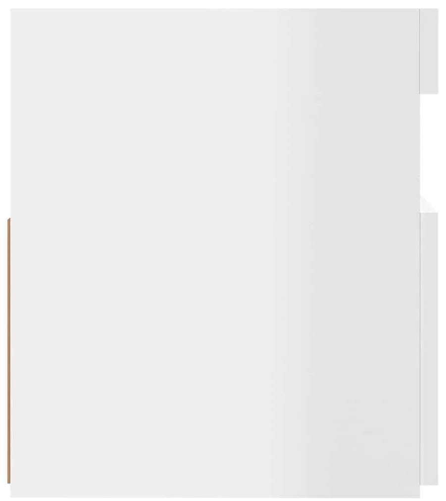 Móvel de TV com luzes LED 120x35x40 cm branco brilhante