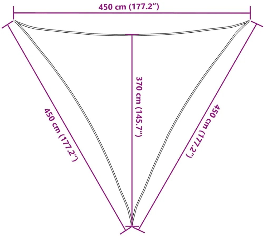 Para-sol estilo vela 160 g/m² 4,5x4,5x4,5 m PEAD castanho