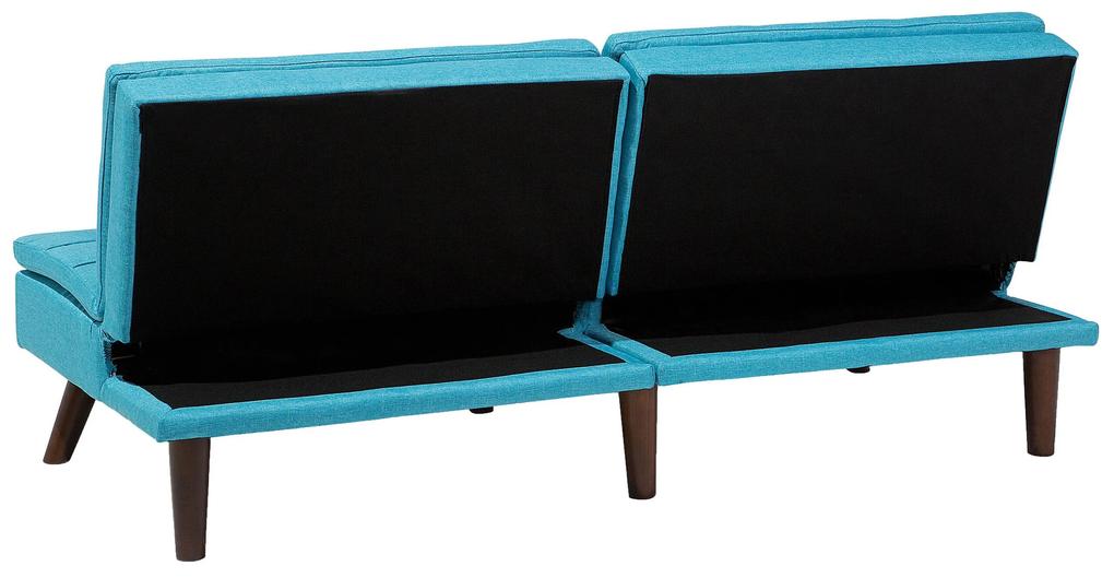 Sofá-cama de 3 lugares em tecido azul turquesa RONNE Beliani