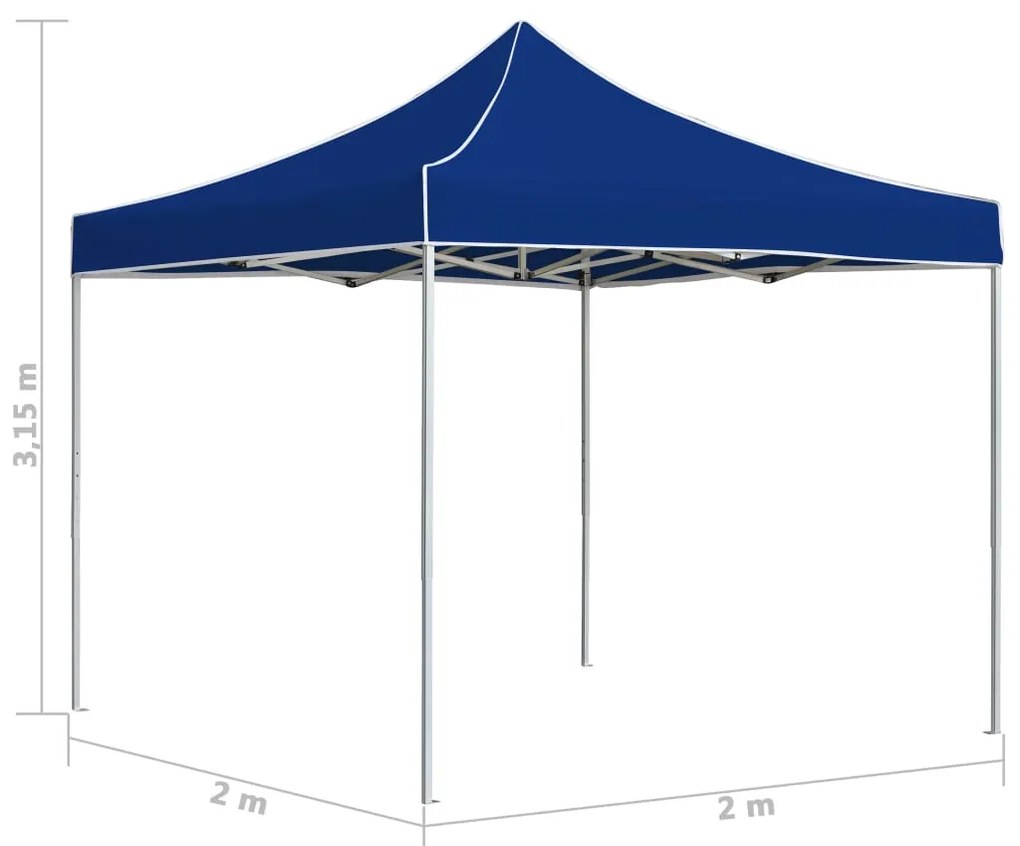 Tenda para festas dobrável profissional 2x2 m alumínio azul