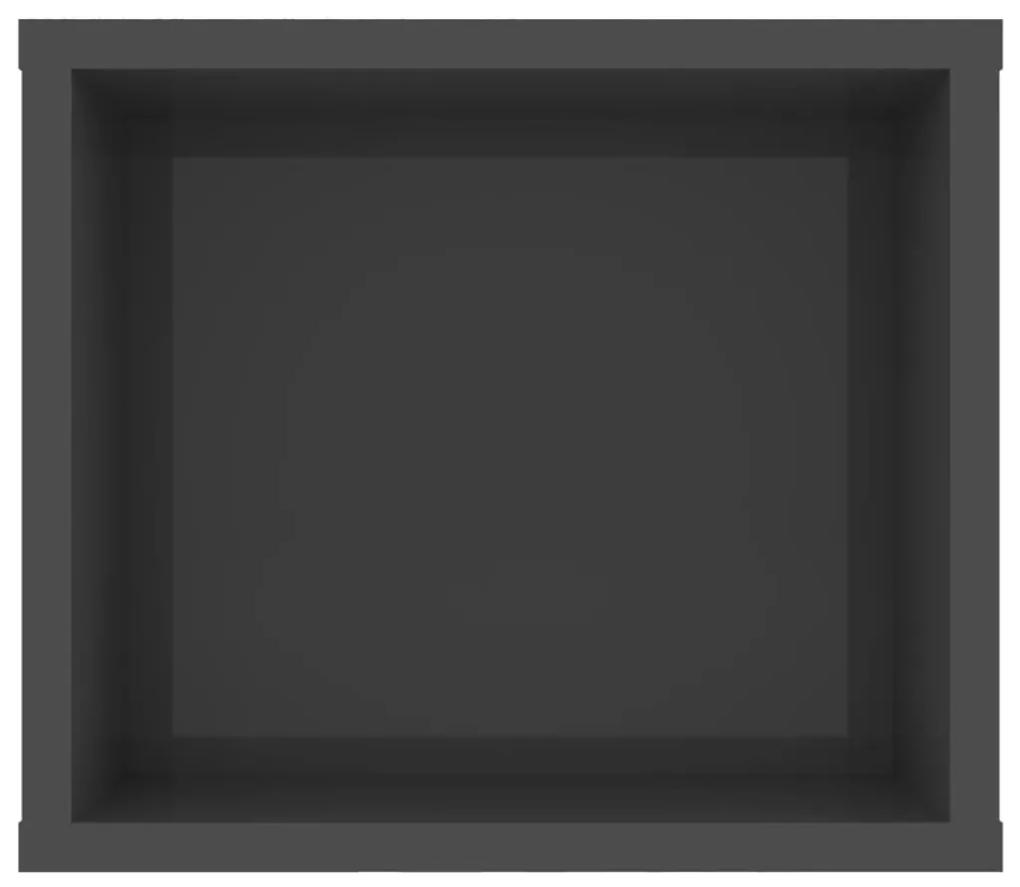 Móvel de TV p/ parede 100x30x26,5 cm contrap. cinza brilhante