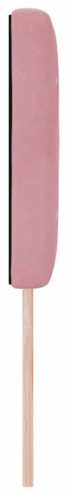 Cabeceira LED com botão de cristal, estofada em rosa, 80 cm, veludo.