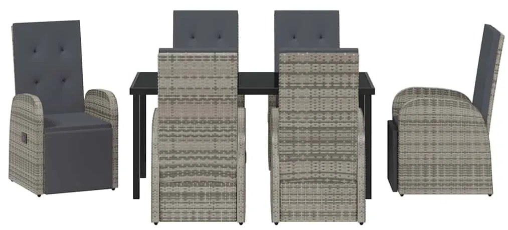 Conjunto de Jantar de Jardim 7 pcs Cinzento 160 x 80 x 73 cm