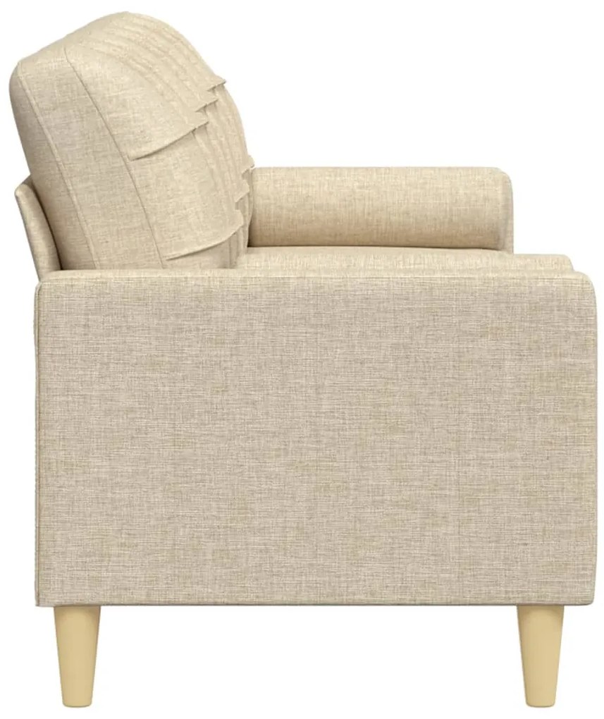 Sofá 3 lugares com almofadas decorativas 210 cm tecido creme