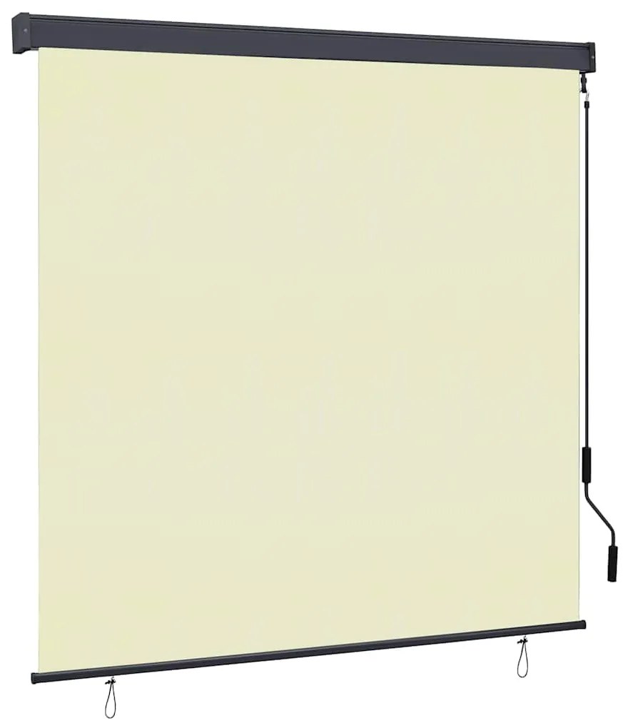 vidaXL Cortina Rolô Exterior Riscas Manual Creme 180 x 250 cm tecido