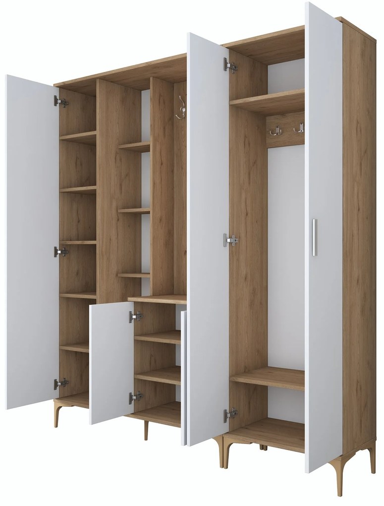 Hall Stand EA129 – Walnut White – 180 x 198,6 x 37,5 cm