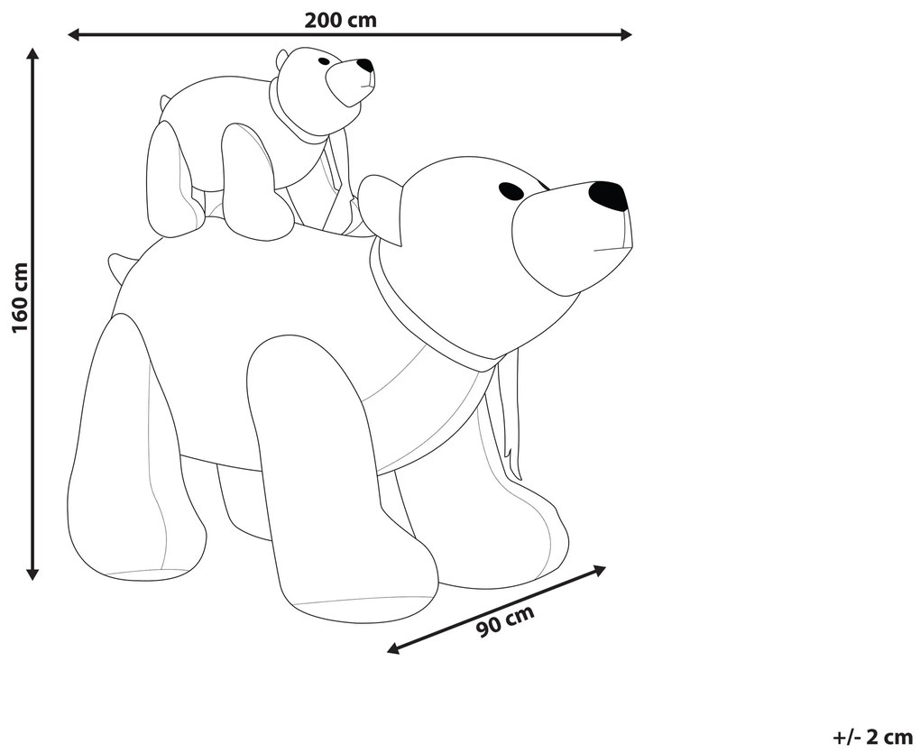 Urso polar insuflável com LED 160 cm branco KULTALA Beliani