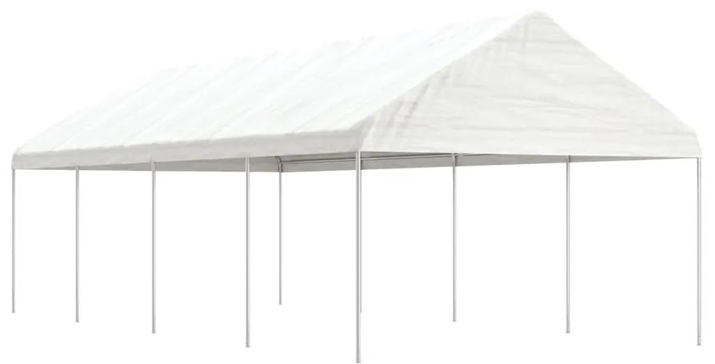 vidaXL Gazebo com telhado 8,92x4,08x3,22 m polietileno branco