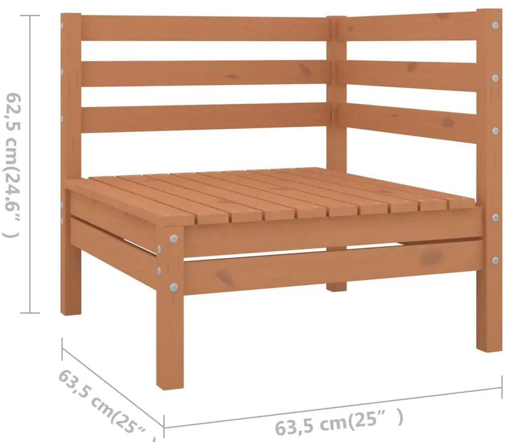 5 pcs conjunto lounge de jardim pinho maciço castanho mel