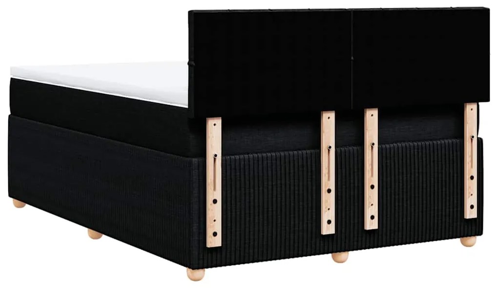 Cama com molas/colchão 140x200 cm tecido preto