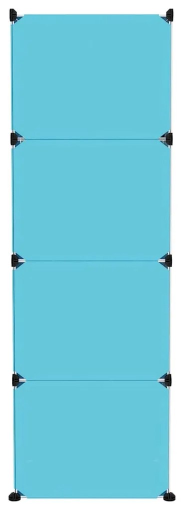 Armário de arrumação infantil com 12 cubos PP azul