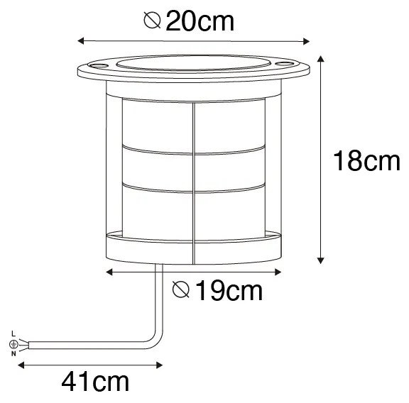 Conjunto de 6 focos de chão em aço AR111 ajustáveis IP65 - Delux Honey Moderno