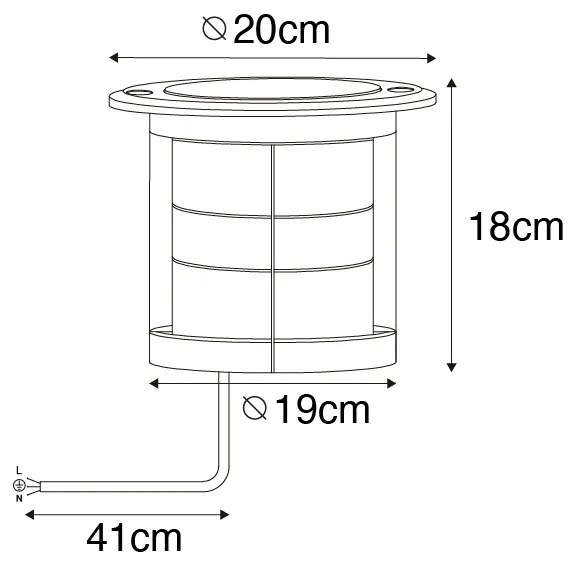 Conjunto de 6 pontos de aço AR111 ajustáveis IP65 - Delux Honey Moderno