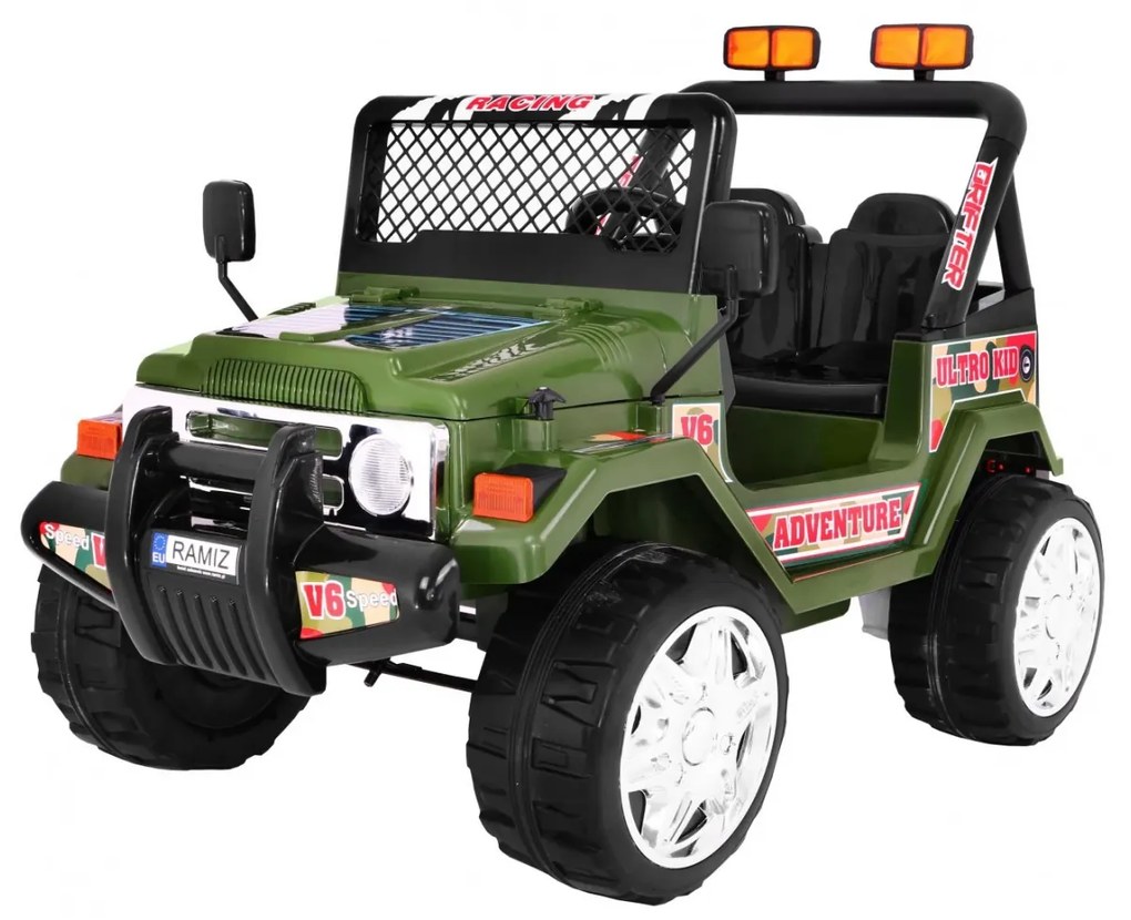 Jipe elétrico para Crianças 12V RAPTOR Drifter Rodas de EVA Verde
