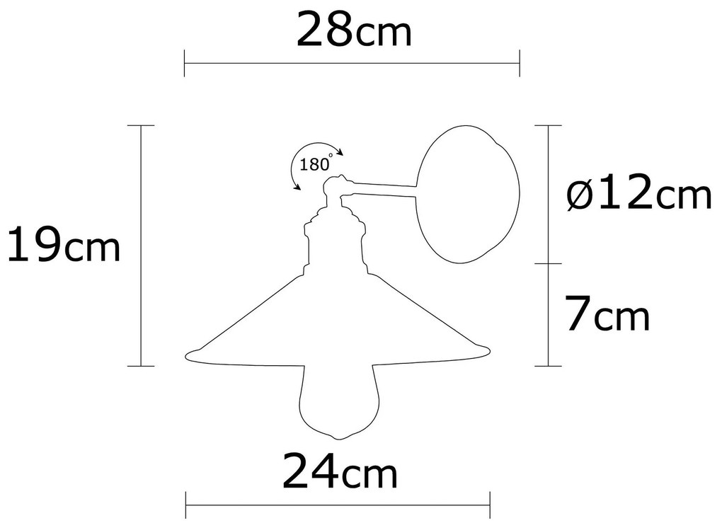 Candeeiro de Parede Berceste – Vintage – 24 cm