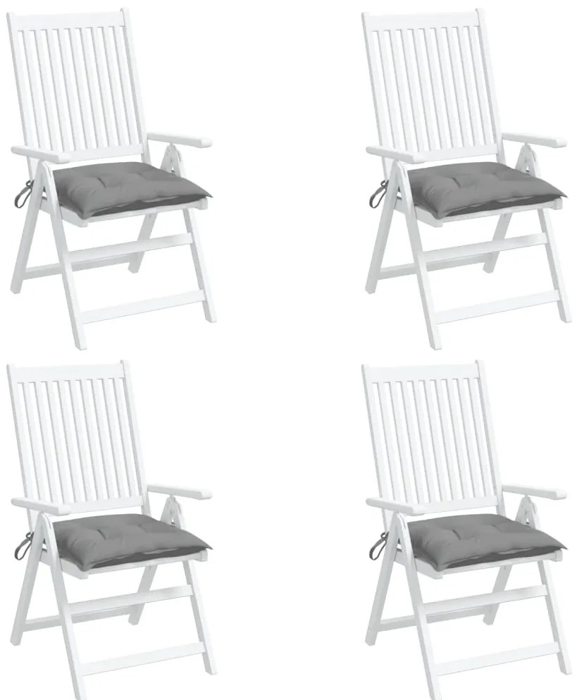 Almofadões de cadeira 4 pcs 50x50x7 cm tecido oxford cinzento
