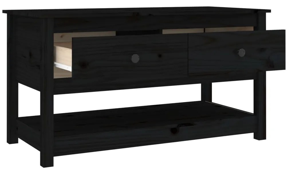 Mesa de centro 102x49x55 cm pinho maciço preto