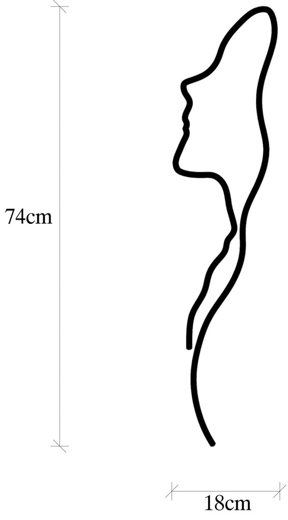 Acessório Decorativo de Parede em Metal Model-121 – Preto – 18x0,15x74