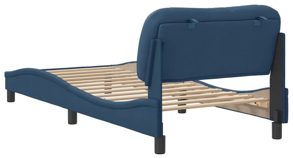 Estrutura de cama sem colchão 90x190 cm tecido azul