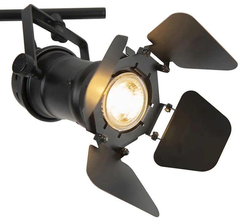 LED Projetores inteligentes pretos incl. WiFi GU10 2-luzes com abas - Movie Industrial