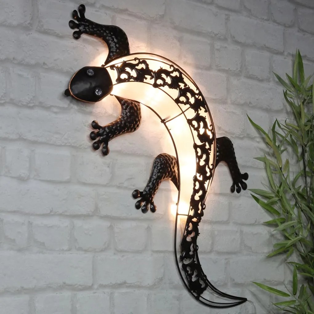 435248 HI Geco de iluminação de parede para jardim com luzes LED solares