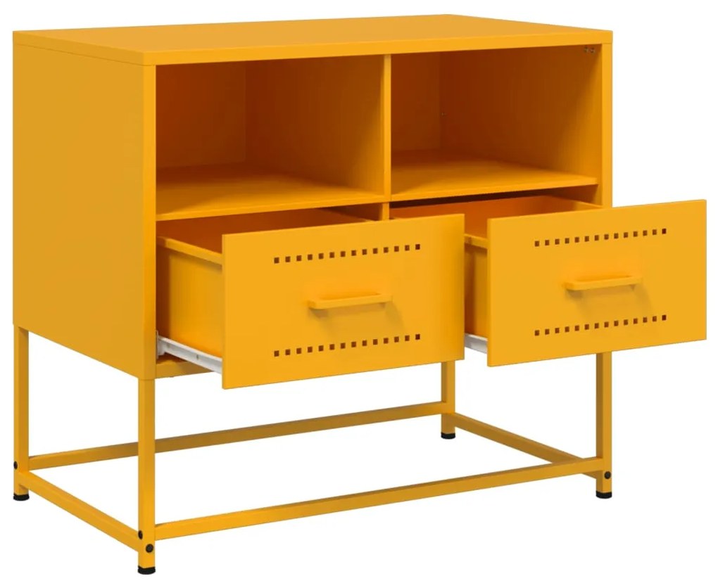 Móvel de TV 68x39x60,5 cm aço amarelo mostarda
