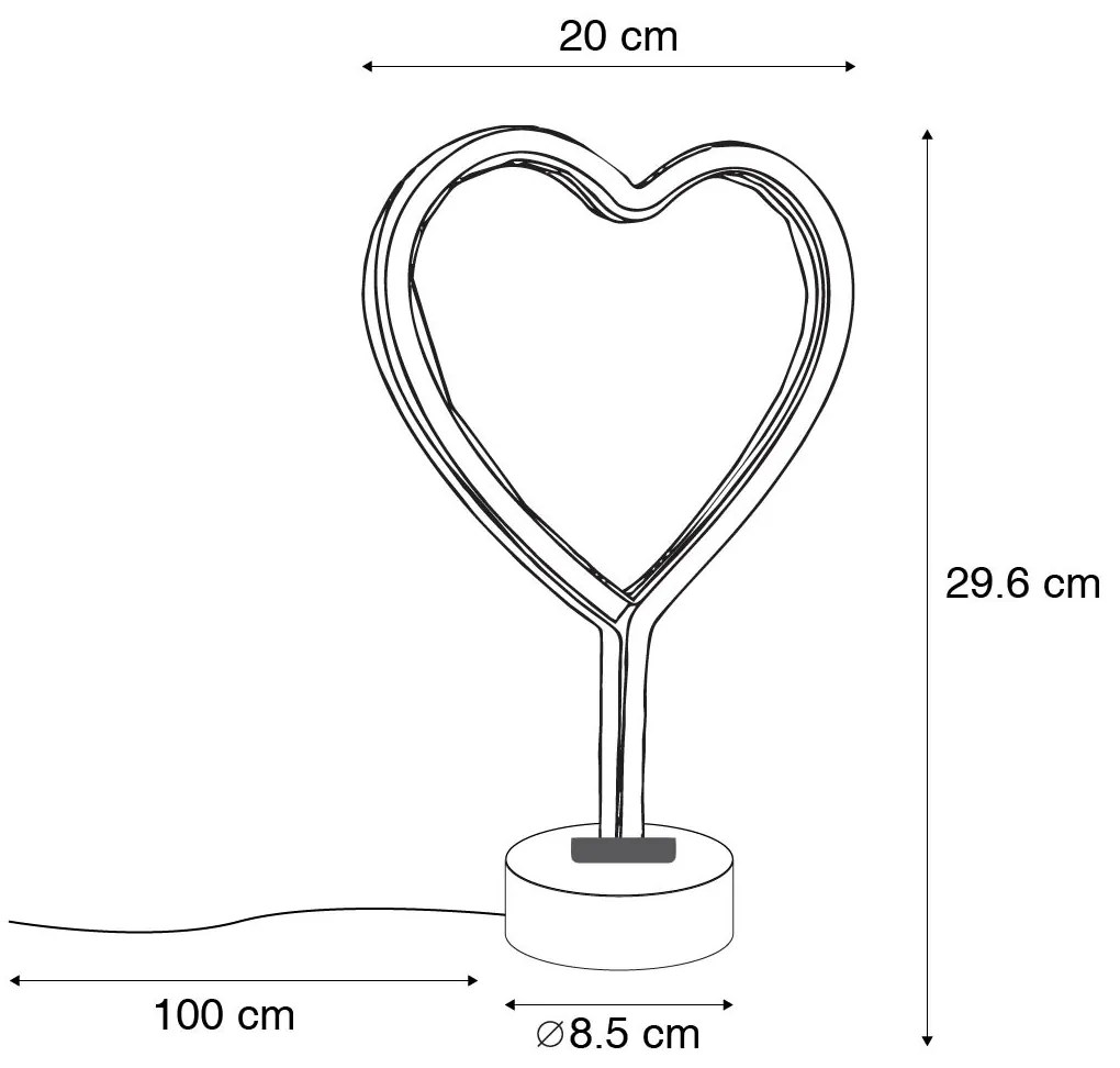 Candeeiro de Mesa Neon Branco com LED Incluído - Amore Design