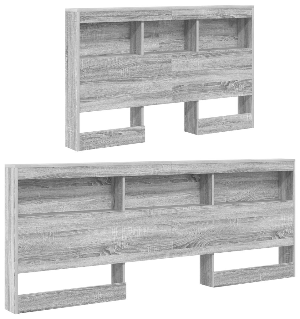Cama com Estante Cinza Sonoma 120x200 cm Madeira Engenharia